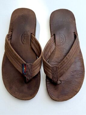 Rainbow Sandals Kids Premier Leather in Expresso Brown Size 2/3